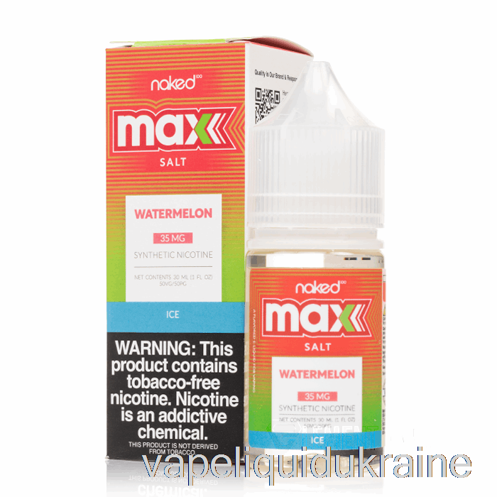 Vape Liquid Ukraine ICE Watermelon - Naked MAX Salt - 30mL 35mg